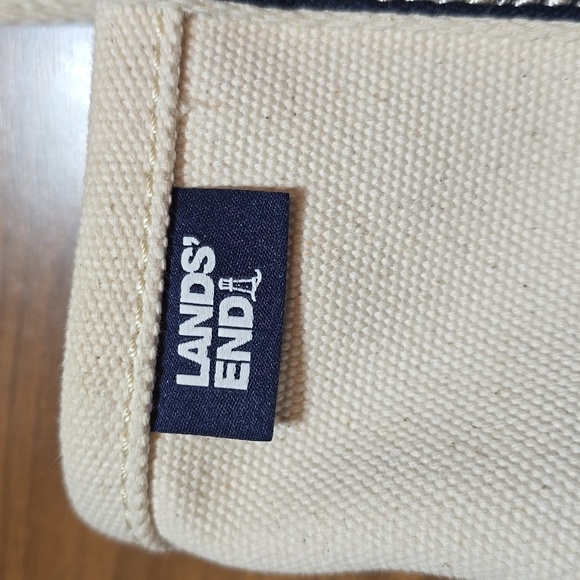 Lands' End Navy and Cream Medium Canvas Tote Bag "Save Water, Drink Margs" - Picture 3 of 10